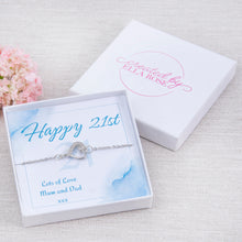 Load image into Gallery viewer, 18th 21st 3th 40th 50th 60th Heart Bracelet Personalised Card