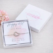 Load image into Gallery viewer, 18th 21st 3th 40th 50th 60th Heart Bracelet Personalised Card