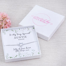 Load image into Gallery viewer, Auntie Aunty Aunt Great Aunt Heart Bracelet Personalised Gift