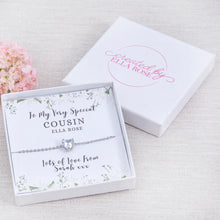 Load image into Gallery viewer, Cousin Heart Bracelet Personalised Gift