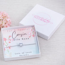 Load image into Gallery viewer, Cousin Heart Bracelet Personalised Gift