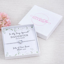 Load image into Gallery viewer, Daughter Heart Bracelet Personalised Gift