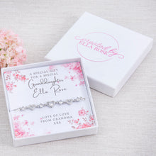 Load image into Gallery viewer, Granddaughter Diamante Heart Bracelet Personalised Gift