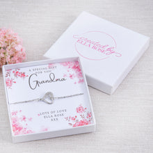 Load image into Gallery viewer, Grandma Gran Nanna Heart Bracelet Personalised GIft