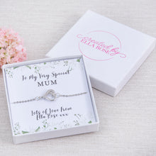 Load image into Gallery viewer, Mum Mummy Diamante Heart Bracelet Personalised Gift