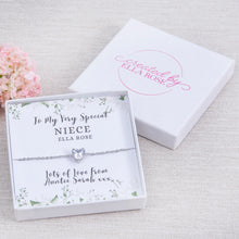 Load image into Gallery viewer, Niece Diamante Heart Bracelet Personalised Gift