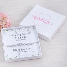 Load image into Gallery viewer, Sister Diamante Heart Bracelet Personalised Gift