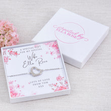 Load image into Gallery viewer, Wife Fiancée Girlfriend Partner Diamante Heart Bracelet Personalised Gift