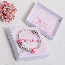 Load image into Gallery viewer, Star Birthday or Christmas Gift For Girls Pink Charm Bracelet With Initial Charm