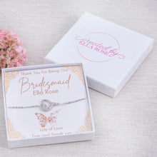 Load image into Gallery viewer, Adult Thank You Wedding Keepsake Diamante Bracelet Bridesmaid, Chief Bridesmaid, Maid of Honour