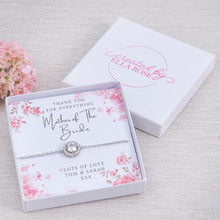 Load image into Gallery viewer, Mother of the Bride, Mother of the Groom, Thank You Heart Bracelet, Wedding