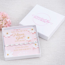 Load image into Gallery viewer, Flower Girl Heart Bracelet Personalised Thank You Wedding Gift