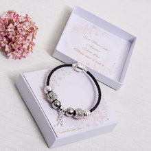 Load image into Gallery viewer, Eid Gift For Older Girls Teen Black Leather Initial Charm Personalised Card