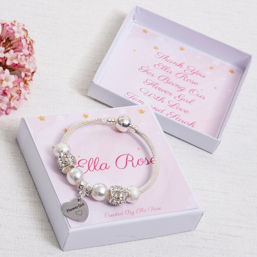 Personalized Flower Girl Bracelet Flower Girl Gift Ideas 