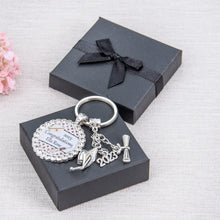 Load image into Gallery viewer, Nursing Graduate Graduation 2021 2022 2023 2024 Personalised Gift Keyring Mortar Board and Scroll Charm
