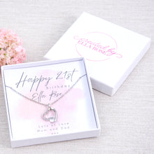 Load image into Gallery viewer, 18th 21st 3th 40th 50th 60th Heart Necklace Personalised Card
