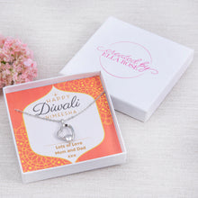 Load image into Gallery viewer, Ladies Diwali Gift Diamante Heart Necklace Personalised Gift
