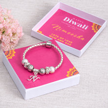 Load image into Gallery viewer, Teenage Diwali Gift Girls Initial Charm Leather Bracelet Diamante Beads
