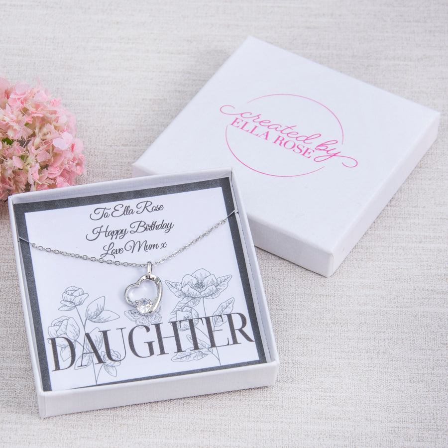 Daughter Heart Necklace Personalised Gift