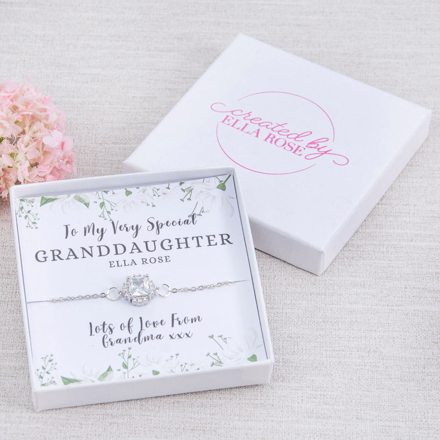 Granddaughter Diamante Bracelet Personalised Gift