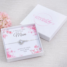 Load image into Gallery viewer, Mum Mummy Diamante Heart Bracelet Personalised Gift
