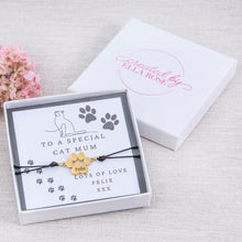 Load image into Gallery viewer, Cat Mum Paw Bracelet Personalised Gift
