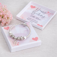 Load image into Gallery viewer, White Leather Trendy Bracelet Initial Charm Personalised Card Birthday or Christmas
