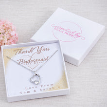 Load image into Gallery viewer, Adult Thank You Wedding Keepsake Necklace Bridesmaid, Chief Bridesmaid, Maid of Honour
