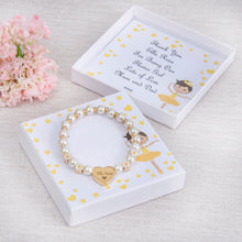 Load image into Gallery viewer, Flower Girl Thank You Gift Beaded Bracelet And Engraved Charm
