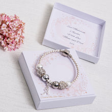 Load image into Gallery viewer, Eid Gift For Older Girls Teen White Leather Sparkly Beads Initial Charm Personalised Card
