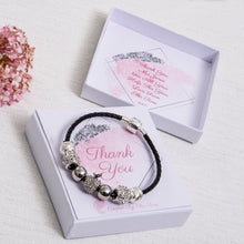 Load image into Gallery viewer, Thank You Teacher Gift, Bracelet, Diamante Apple Charm, Pink Diamante, Personalised Card
