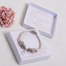 Load image into Gallery viewer, White Leather Trendy Bracelet Initial Charm Personalised Card Birthday or Christmas
